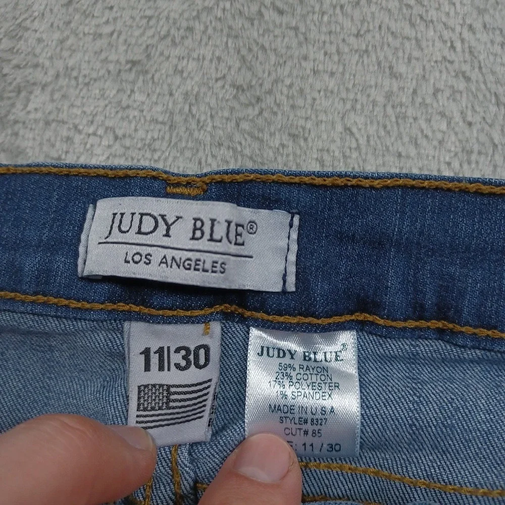 Judy Blue Jeans Womens 30 Blue Denim High‎ Rise Skinny Distressed Stretch